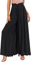 C734  SOMER Flowy Elastic Waist Wide-Leg Palazzo P