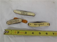 (3) Winchester VA Advertisment Pocket Knives