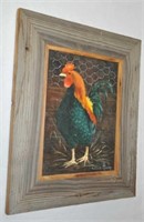 Artist signed oil on canvas "Rooster"