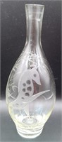 Vintage Frosted Etched Wine Decanter
