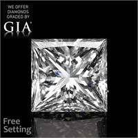 3.01ct,Color E/VS1,Princess cut GIA Diamond