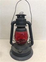 Dietz Oil lantern with red globe