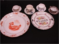 Six pieces of vintage china: 13"