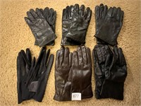 5pr Large Ladies Leather Gloves+Isotoner