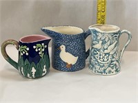 3 Vintage Ceramic Milk Pitchers