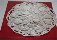 ARTHUR COURT ROUND APPLE METAL TRAY WITH BOX