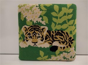 Cross Stitched Tiger Cub Wall Art