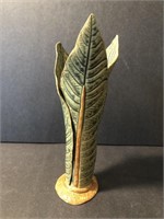 Signed Pottery Leaf Vase