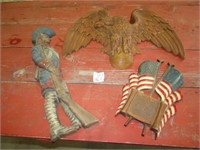 EAGLE, SOLDIER, FLAGS WALL PLAQUES- ALUMINUM