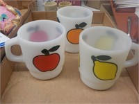 3 Vintage Fireking Fruit cups