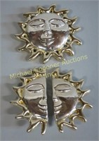ARTISAN MADE STERLING SUN EARRINGS AND BROOCH