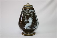 George Jones Pate-sur-Pate Vase and Cover, c.1880