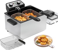 1800W 5L Electric Deep Fryer w/3 Baskets