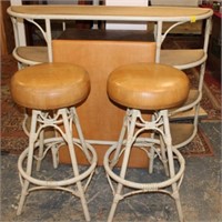 Vintage Metal Bar w/ 2 stools