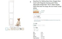 N8058 Sliding Glass Dog Door 80.5-85.5 LWhite