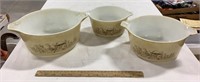 3 Pyrex bowls -Forest Fancies 1981-86