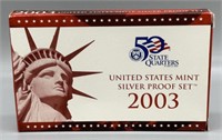 2003 United States Mint Silver Proof Set w/COA