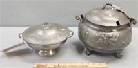 German Pewter Soup Tureen & Covered Bowl