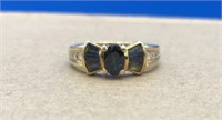 Vintage 14K Gold Sapphire & Diamond Ring