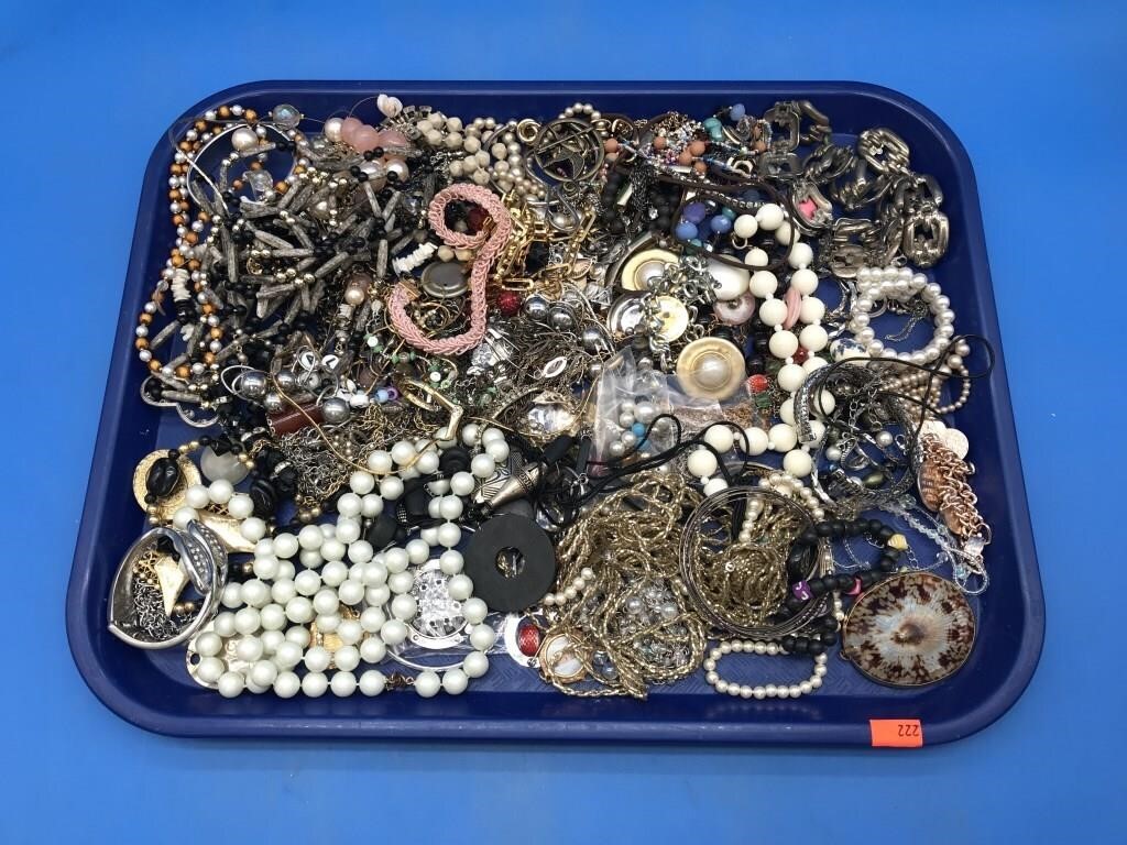 Large Tray Of Assorted Wearable Costume Jewelry