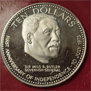 Silver 1974 $10 Commonwealth Of The Bahamas Coin