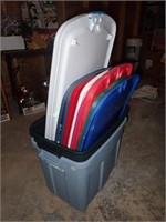 (2) Poly Totes w/Several Lids