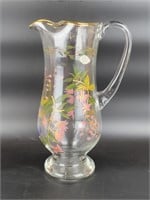 Handpainted Crystal  Pitcher 12½" tall Romanian