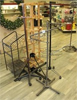 (6) assorted display stands, wood and metal,