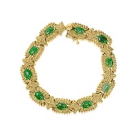 14K YELLOW GOLD 8.00CT JADE BRACELET