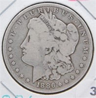 1886 Morgan Silver Dollar.