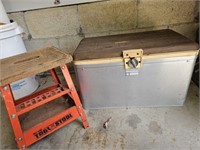 Tool Stool and vintage cooler w/ refreezable