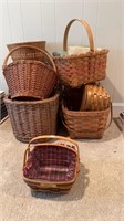 Collection of 8 Wicker/Wooden Baskets including