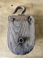 Vintage wood pulley