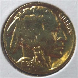24k gold-plated 1936 buffalo nickel