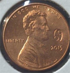 69  2015 Lincoln penny