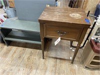 Sewing Machine Cabinet & Small Wooden Shelf
