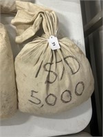 Bag of 5000 1957 D Wheat Pennies