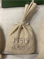 Bag of 2500 1951 S Wheat Pennies