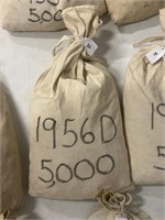 Bag of 5000 1956 D Wheat Pennies