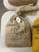 Bag of 2500 1952 D Wheat Pennies