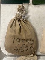 Bag of 2500 1955 D Wheat Pennies
