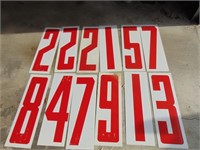 Set of 12 double sided number signs