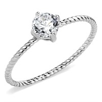 No Plating Stainless Steel Ring with AAA Grade CZ
