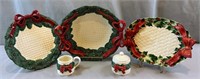 Fitz and Floyd Serving Trays and Large Bowl