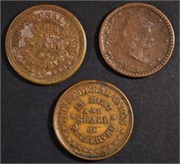 (3) CIVIL WAR TOKENS