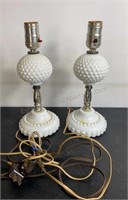 Pair of 11 inch Hob Nail Lamps