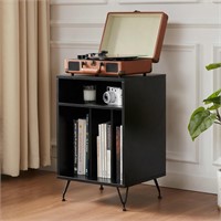 Record Player Stand with Storage  Metal Legs
