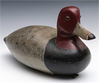 A CANVASBACK DRAKE DECOY ATTRIBUTED TO BIRDSALL