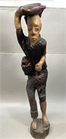 Tall Folk Art Wood Carving Walking Man