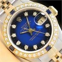 Rolex Ladies Datejust Sapphire Diamond Watch